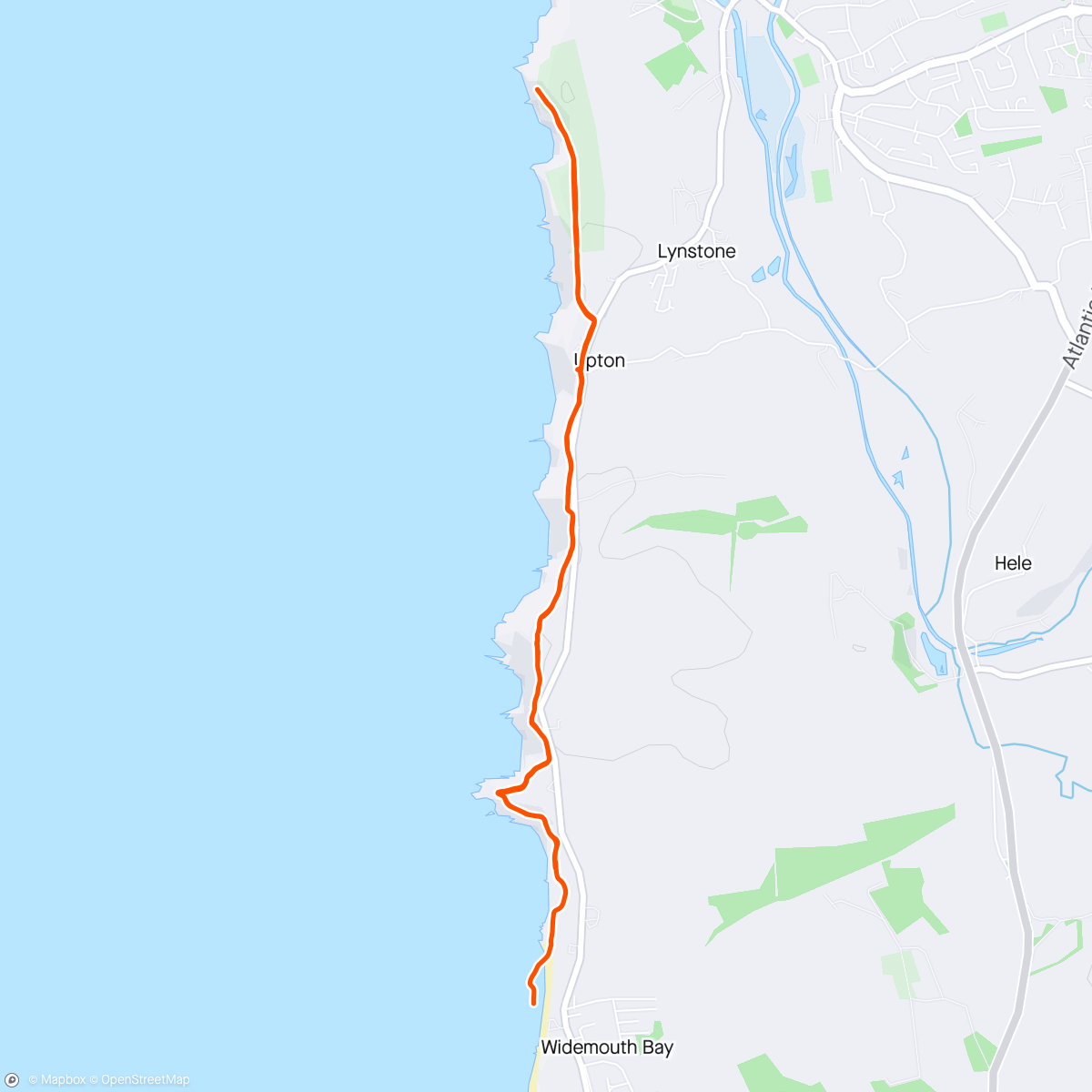 Map of the activity, Bude