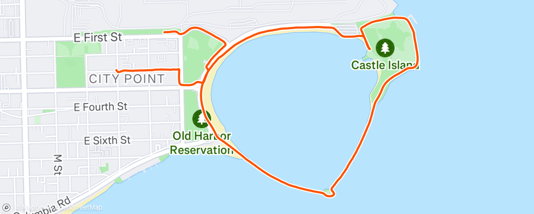 Map of the activity, Evening Run