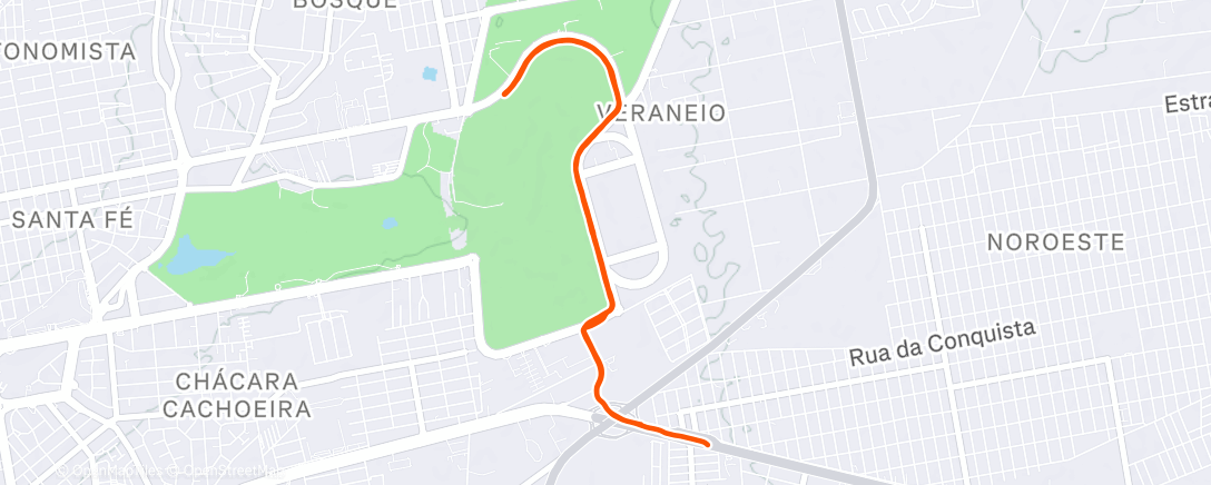 Map of the activity, Corrida da tarde