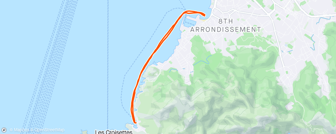 Mapa de la actividad, Pointe rouge-Les Goudes en kayak
