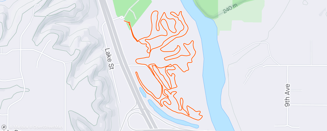 Map of the activity, Post trail work lap.