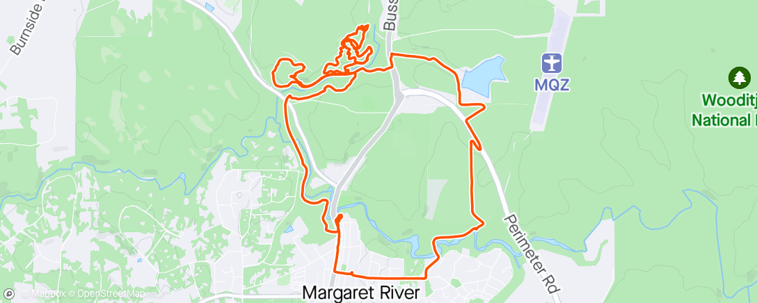Map of the activity, MTB Margaret River