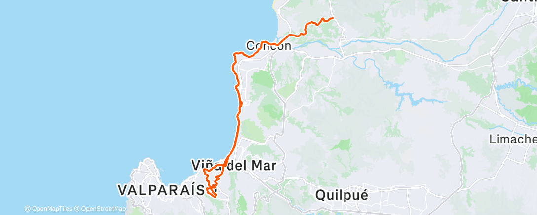 Map of the activity, Bicicleta al anochecer