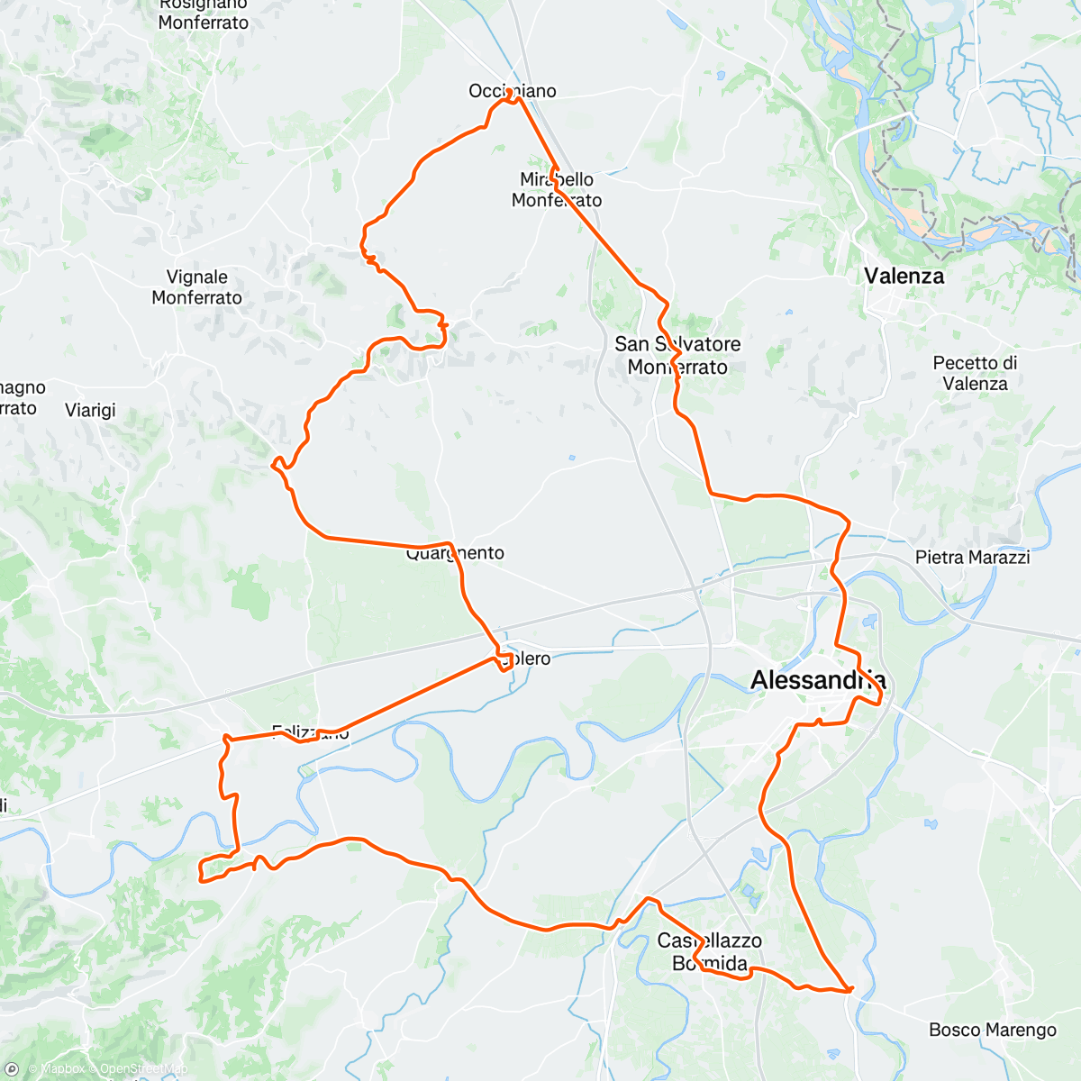 Map of the activity, Comuni Alessandrini: Sesta Tappa