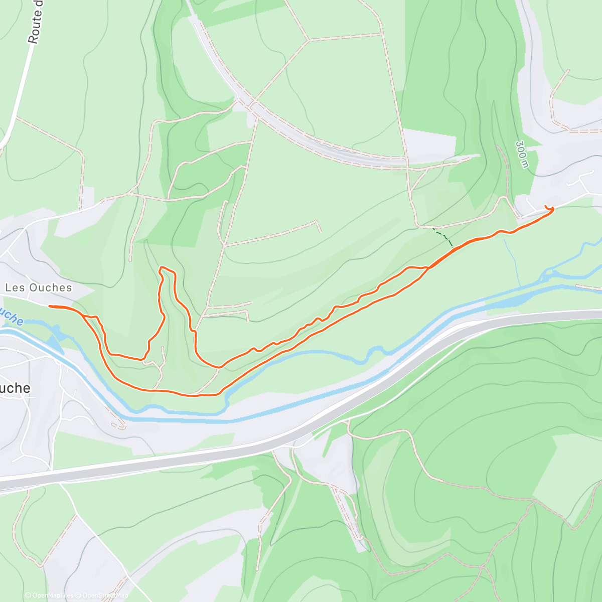 Карта физической активности (Course à pied dans l'après-midi)