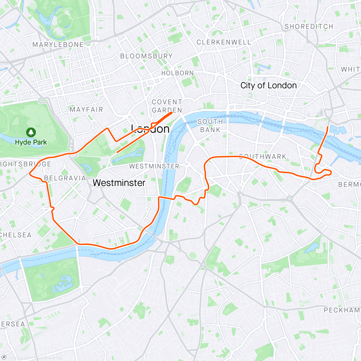 Carte de l'activité Zwift - Greatest London Flat in London