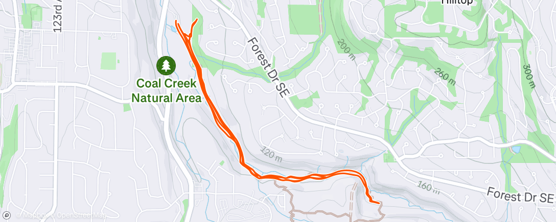 Map of the activity, Evening Run
