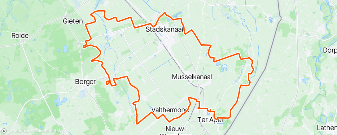 Map of the activity, TFC de Ketting 'Draaien & Keren naar Gasselte' Ride