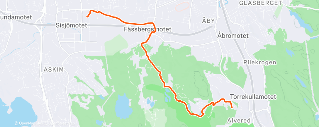 Карта физической активности (Afternoon Trail Run)