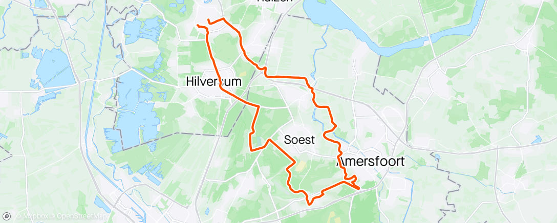 Map of the activity, Evening Ride - HIK Souplesse Zeisterspoor