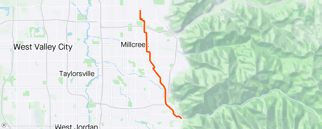Map of the activity, 20 mile easy pace