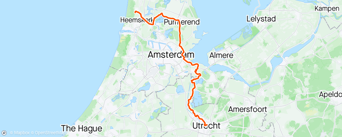 Map of the activity, Utrecht - Castricum 💨🌧️🚴‍♀️🚴‍♀️