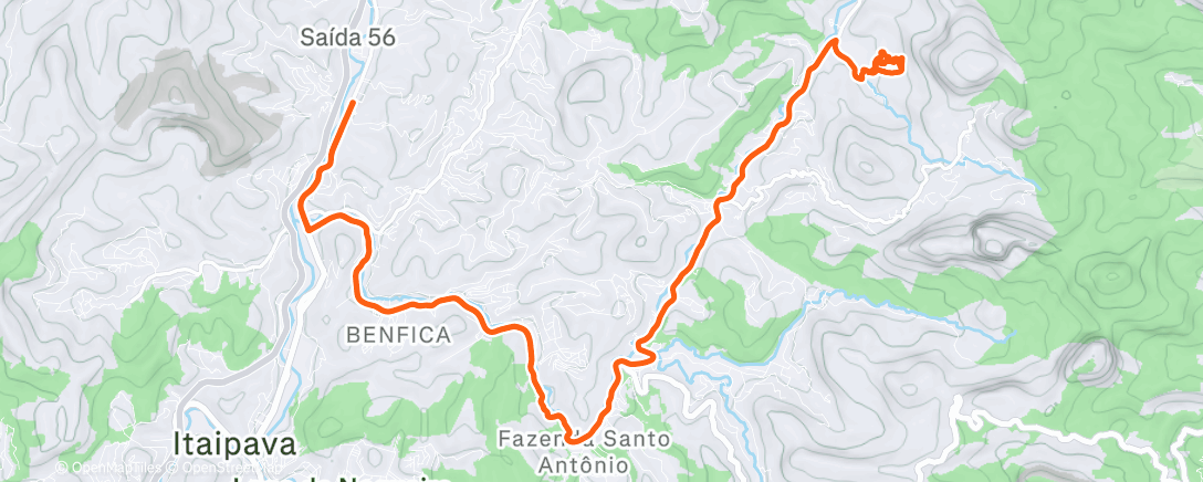 Map of the activity, Montanha azul bike park