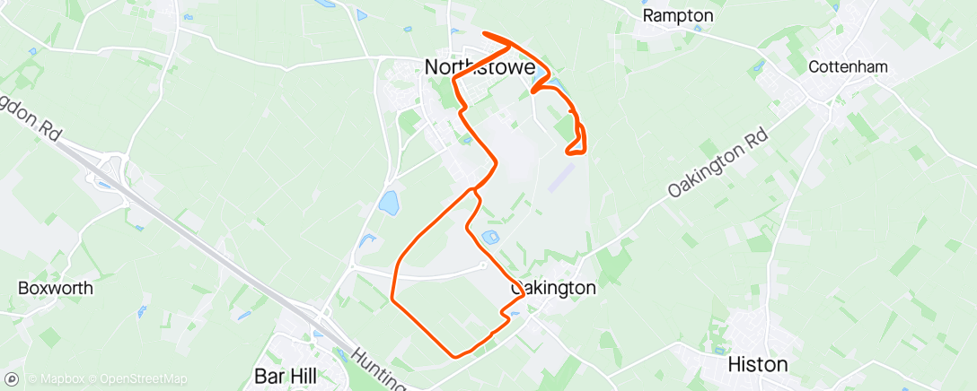 Map of the activity, Northstowe Half Marathon with Meg