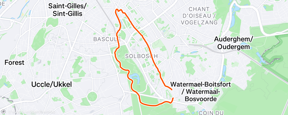 Map of the activity, Evening Run