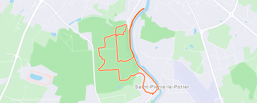 Map of the activity, Course à pied le matin