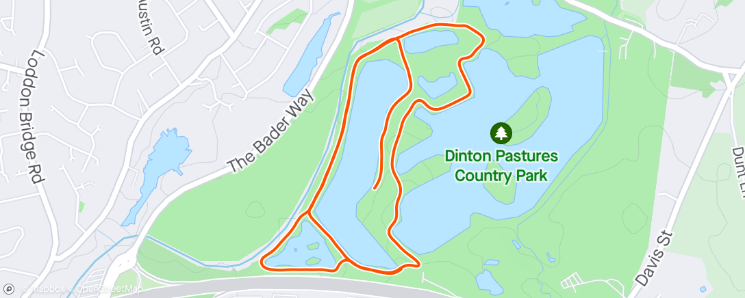Map of the activity, Dinton Pastures parkrun