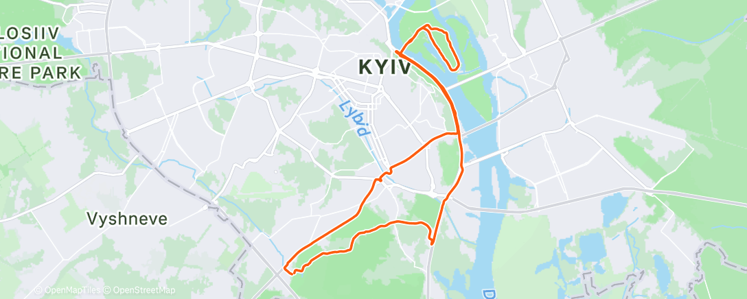 Map of the activity, Snowy Ride