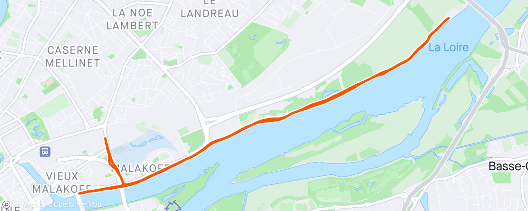Mappa dell'attività Run sur Nantes, le long de la Loire