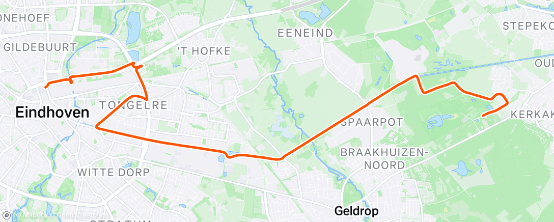 Map of the activity, Afternoon Ride
