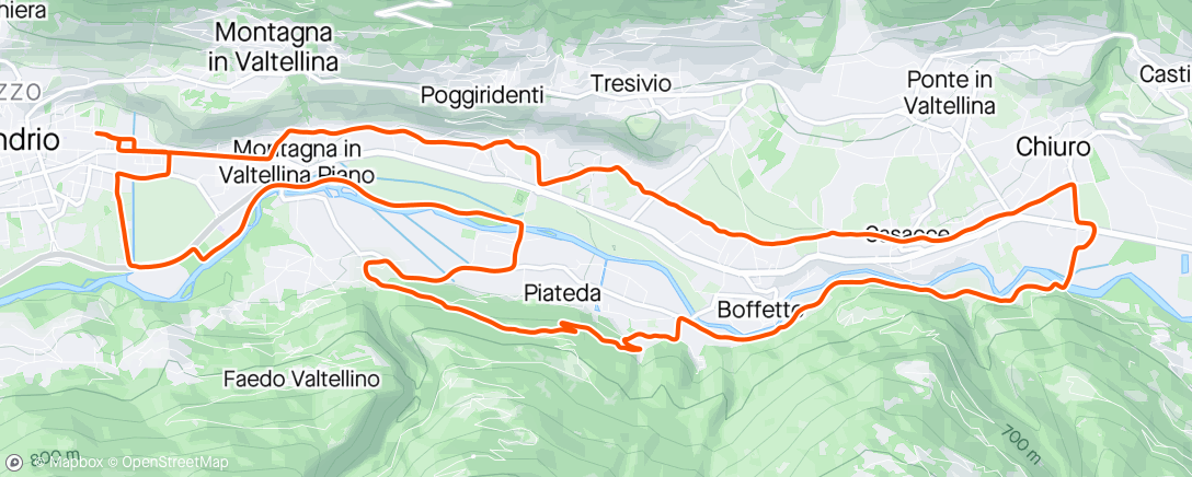 Mapa de la actividad, Sessione di mountain biking serale