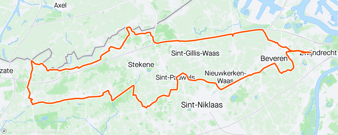 Map of the activity, Ciclisti naar Wachtebeke