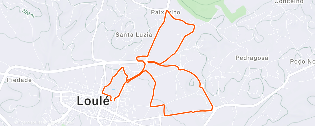 Map of the activity, Afternoon Run