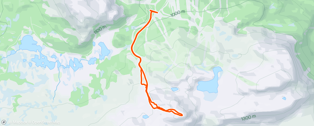 Map of the activity, Kort Hemsedals trip m/Gaute