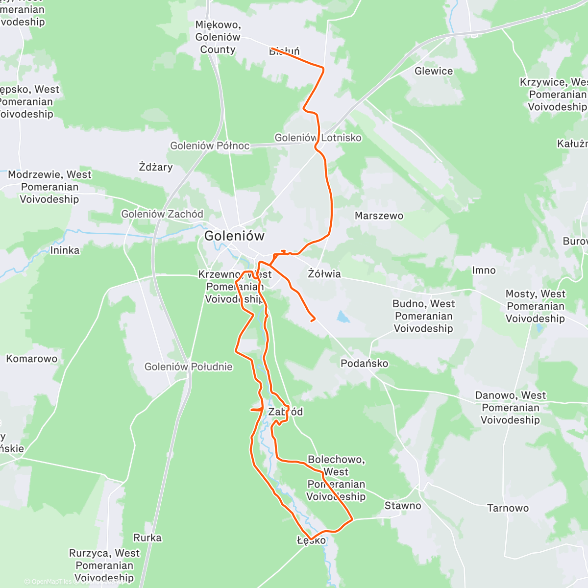 Map of the activity, Gravel ride