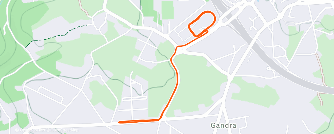 Map of the activity, Evening Run