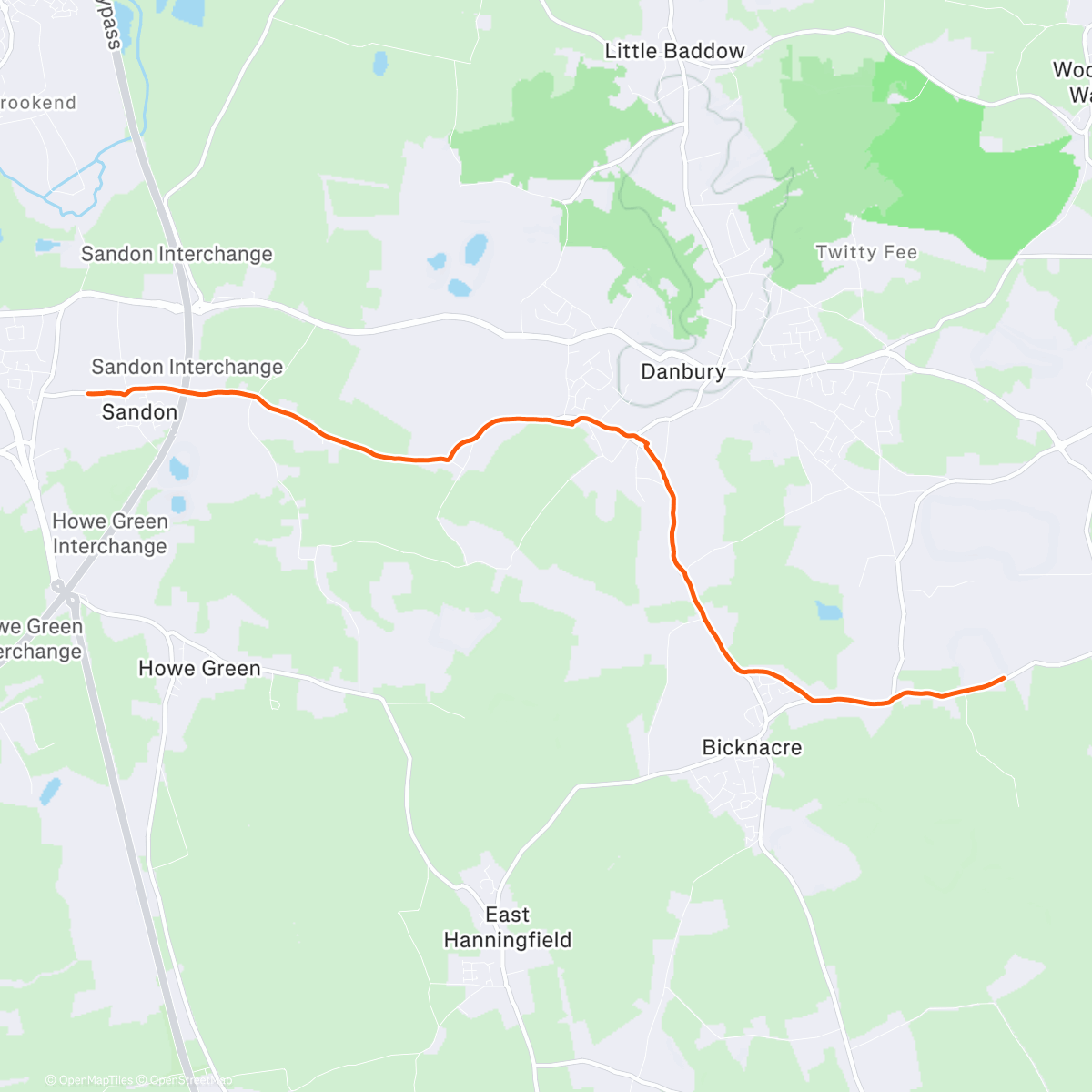 Map of the activity, Lunch Run