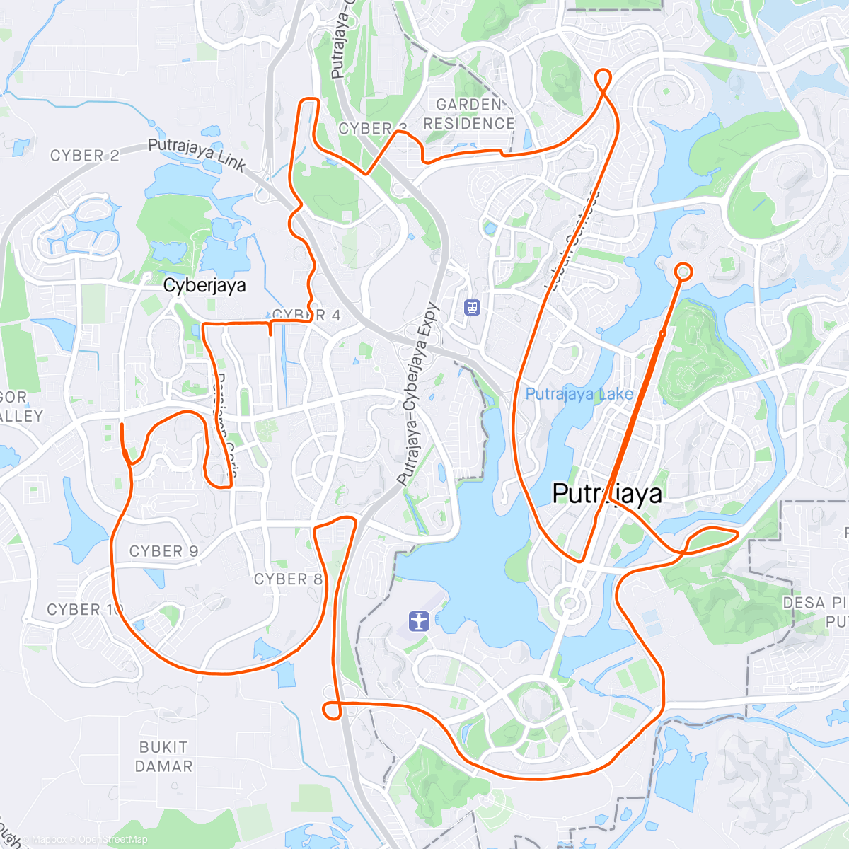 「Twincity Marathon Cyberjaya」活動的地圖