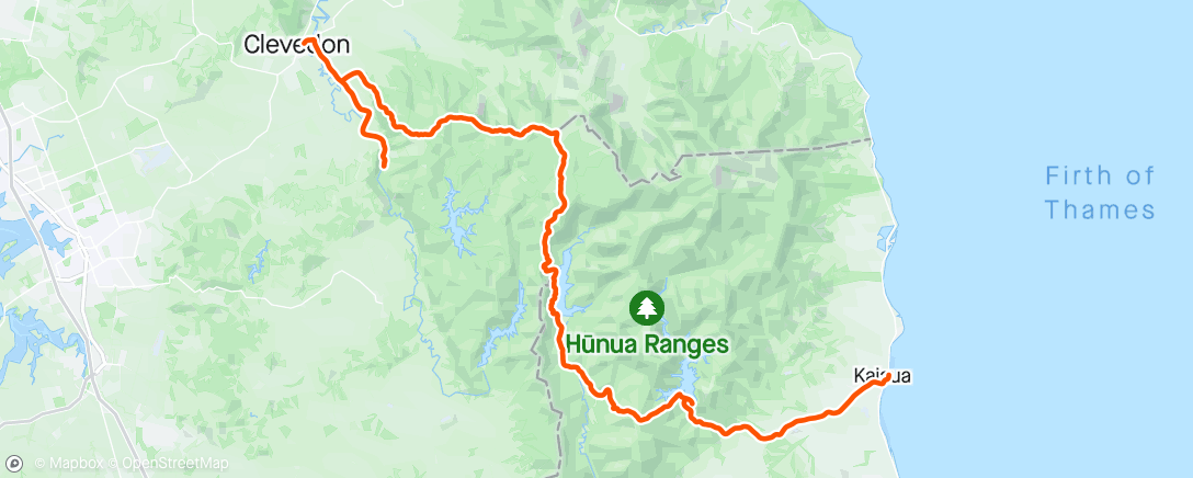 Mapa da atividade, Hunua Traverse