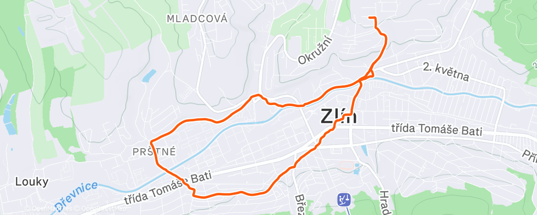Map of the activity, 2025 Prosinec 15. Advběh /MFR/Cigánov-Prštné-Mostní-námMíru