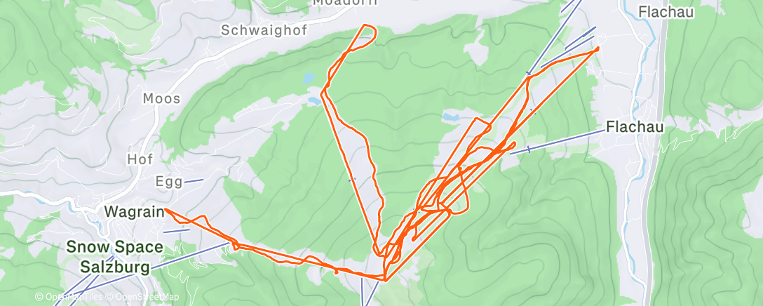Map of the activity, Namiddagsessie alpineskiën