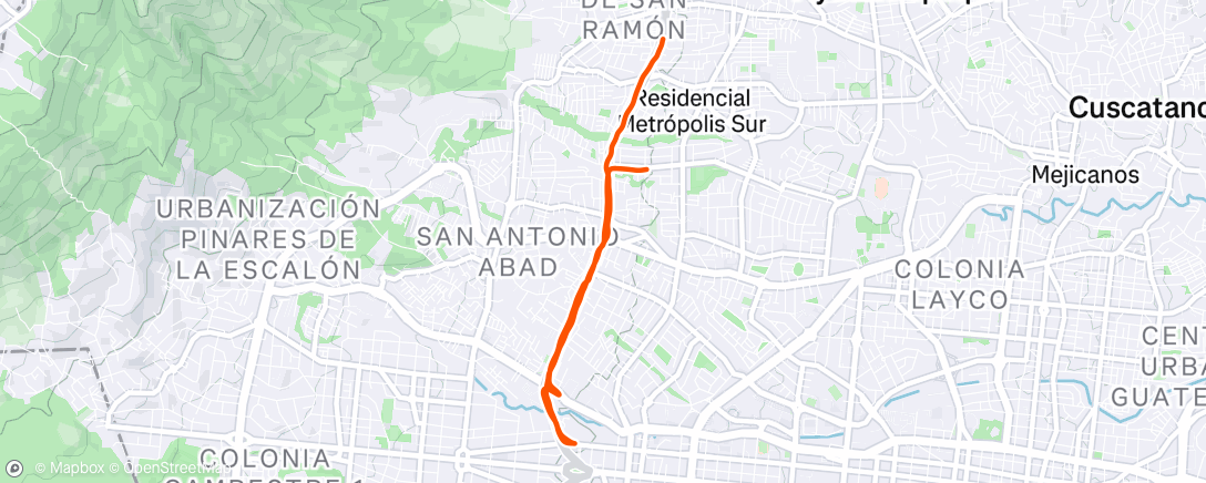 Mapa de la actividad (Carrera de mañana)