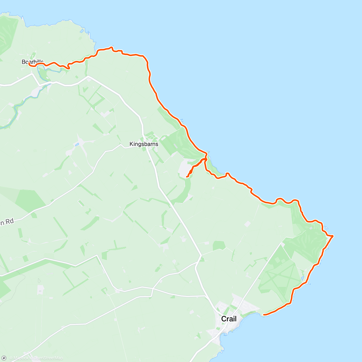 Map of the activity, Fife Coastal Trail