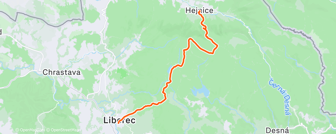 Map of the activity, Morning Run