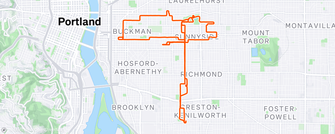Map of the activity, Teal Ride