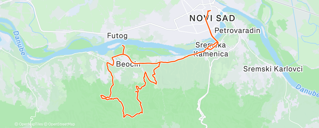 Map of the activity, Artem's bikecheck day 2