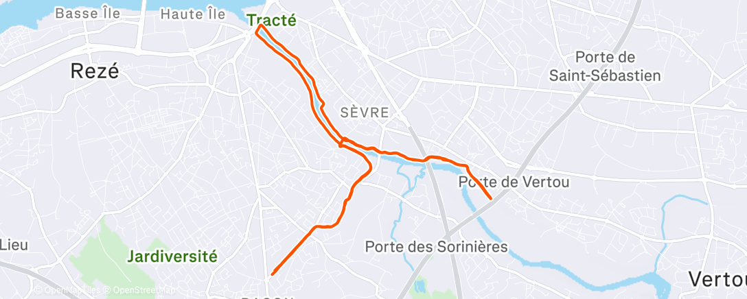 Map of the activity, Morning Run