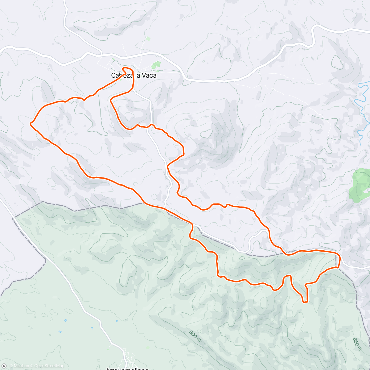 「Trail Ibérico Sierra de Tentudía」活動的地圖