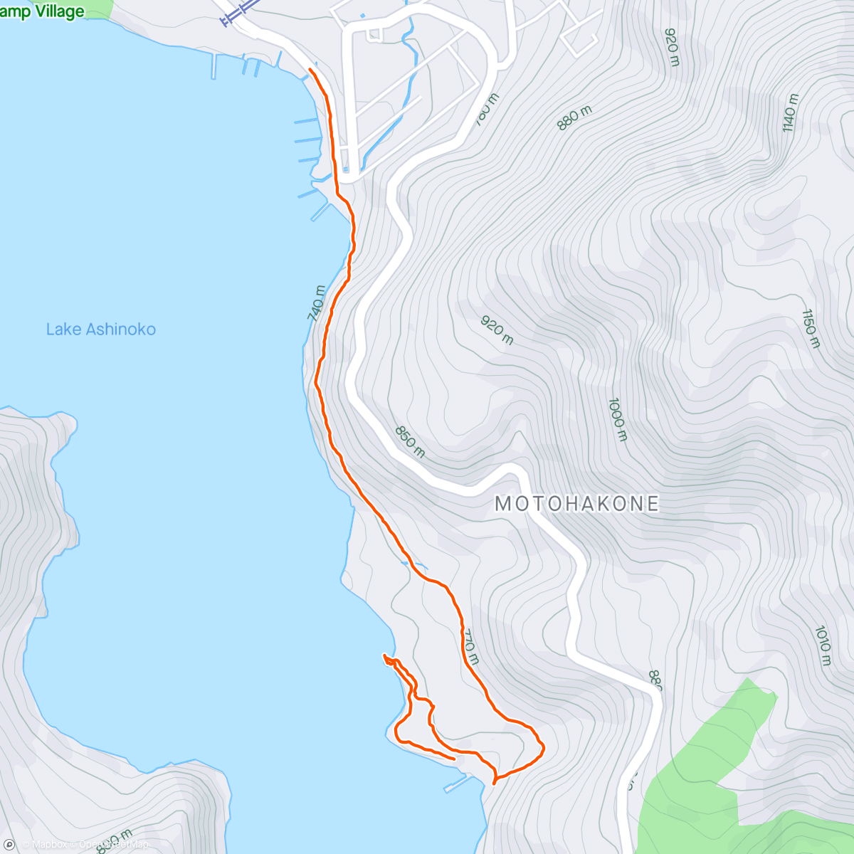 Map of the activity, Afternoon Hike - Hakone
