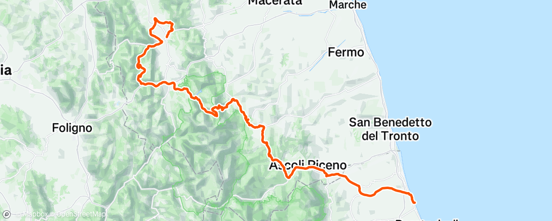 Map of the activity, Lunch Ride