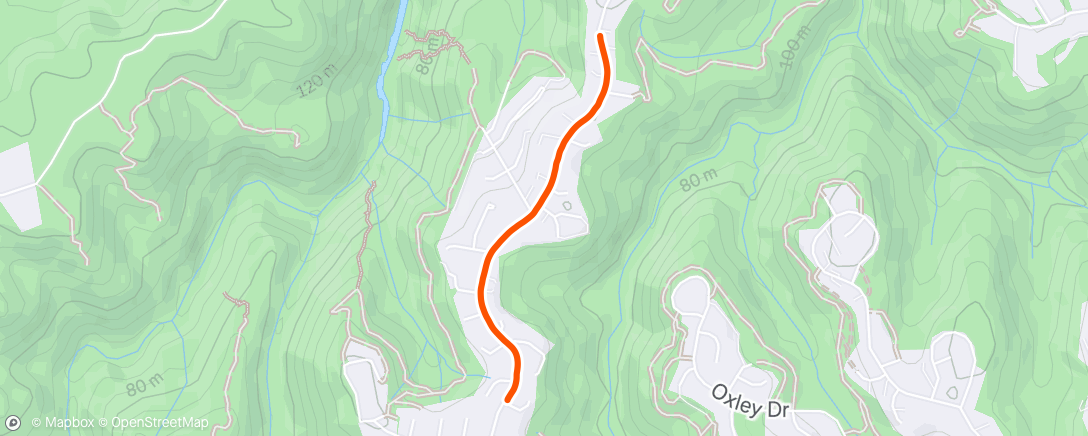 Map of the activity, Afternoon Run