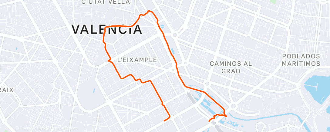 Map of the activity, Carrera a la hora del almuerzo