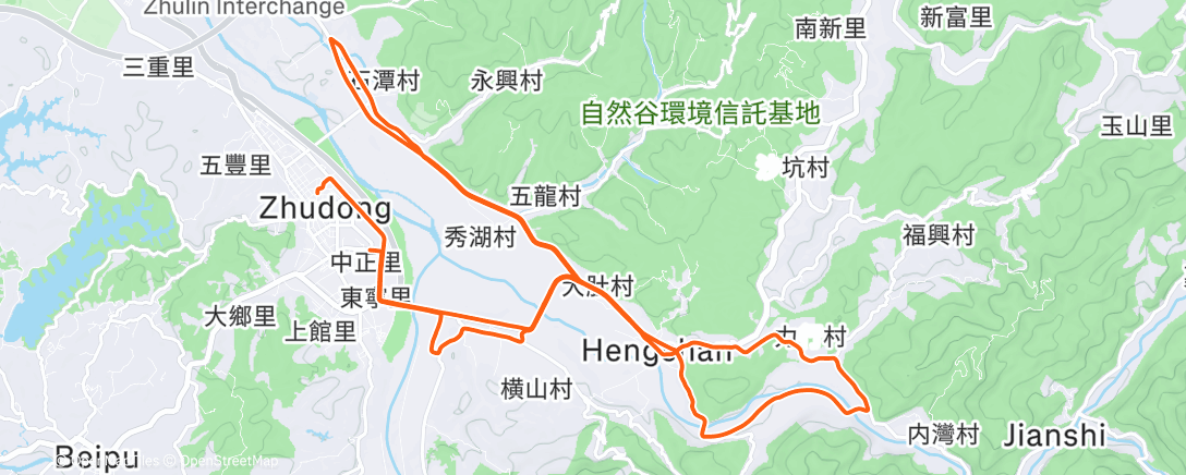 Map of the activity, Evening Ride