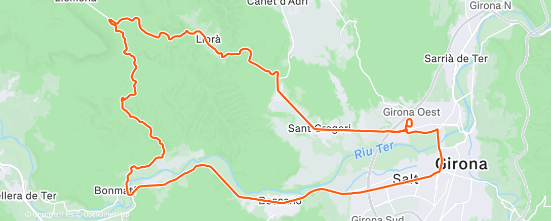 Карта физической активности (Bicicleta por la tarde)