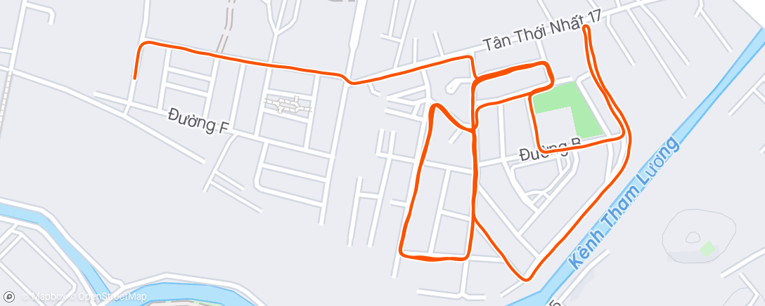 Map of the activity, Evening Run