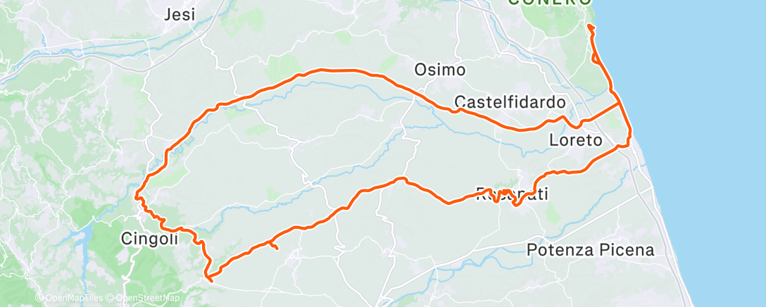 Map of the activity, Pedalata mattutina